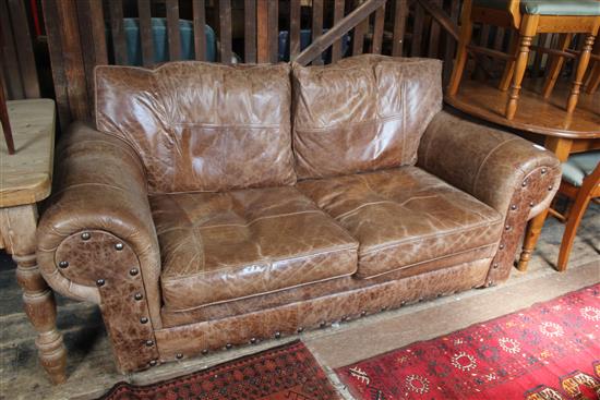 Leather settee